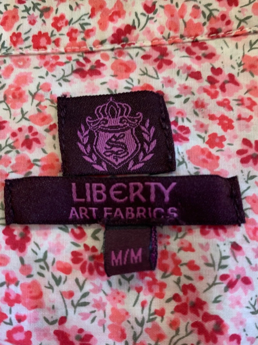 Liberty Art Fabrics Floral Cotton Button-Up Shirt Pink Cottagecore M Preppy - Picture 2 of 12